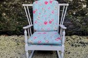 Mid-century painted spindle back rocking chair