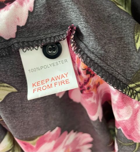 Curvewow black floral shirt dress plus size- New