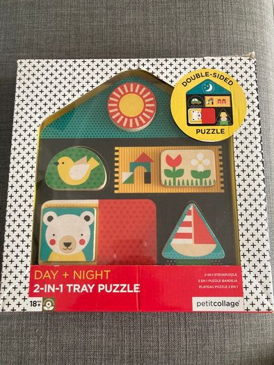 Wooden double sided puzzle