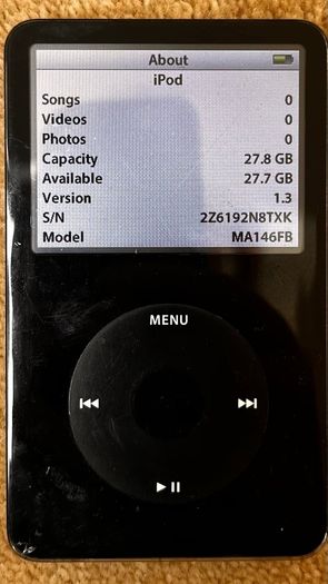 Apple iPod 5th Gen (Video) 30GB - Model A1136 - Wolfson DAC