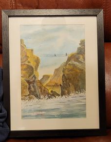 carrick a rede rope bridge watercolour