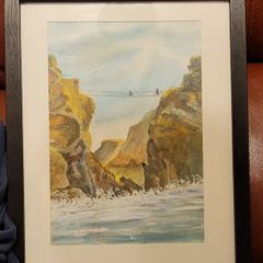 carrick a rede rope bridge watercolour