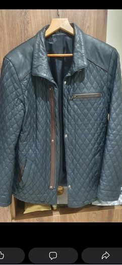 Mens quilted leather jacket