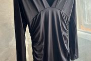 Black Long Sleeve Low Neck Dress