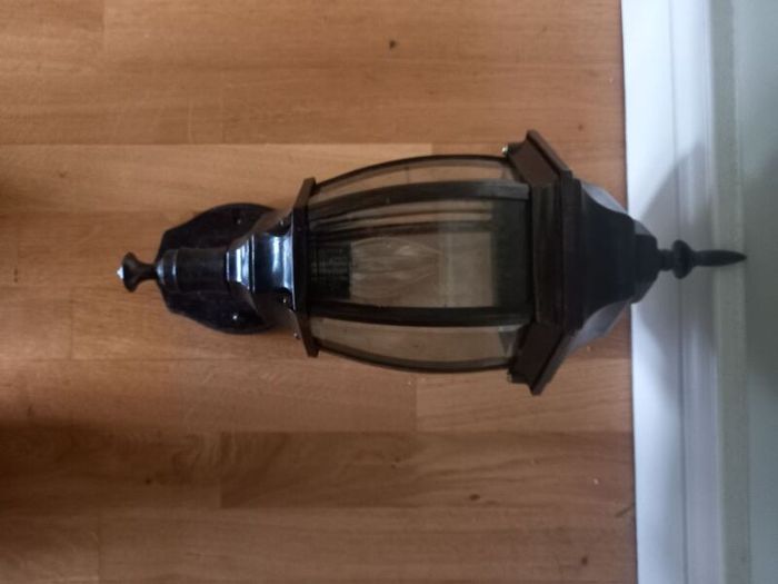 2x outdoor bronze lanterns
