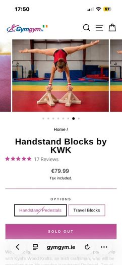 Gymnastics Handstand Blocks 26cm