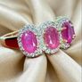 Silver Harry Ivens Designer Ring   925 Gold Plated Silver  Natural Zambian Rubies  White Zircons Image 5