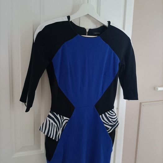 River island blue peplum dress size 8/10