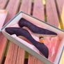 Di Sandro by Bruno Magli Black Suede Pumps with Gold Nugget Heels, EU36.5 , UK3.5, AV Image 6
