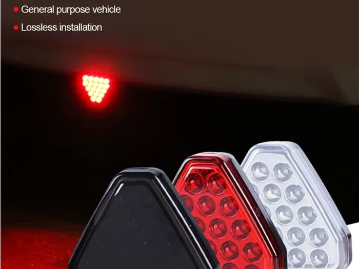 F1 Style Triangle LED Stop Light Rear Third Warning Strobe Lamp