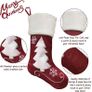 Large Christmas Stocking Set of 4, 18 Inch Red Christmas Stockings with Reindeer and Plush Faux Fur Cuff Hanging Stockings for Family Holiday Xmas Party Decorations Image 3