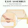 Bamboo Wood King Size Bed Frame with Metal Slats Support Image 3
