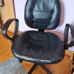 Black Office Swivel Chair, Adjustable Height