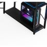 Shaped Gaming Desk, 100x70 cm Computer Corner Desk with Storage Bag, Office Desk Small Writing Table with Large Reversible Storage Shelves, Workstation for Study Play Work Home Office, Black Image 4