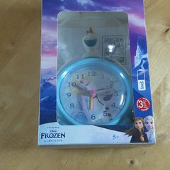 Disney Frozen Elsa & Olaf Alarm Clock Blue Children's Bedside Clock New In Box