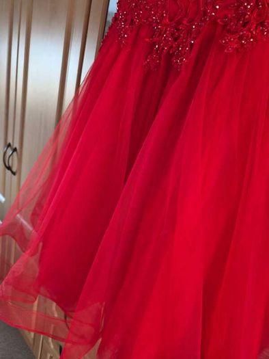 red confirmation dress