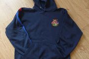 Navy Jumper with hood  Age 11-12; 13-14