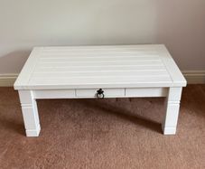 White solid wood coffee table