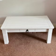 White solid wood coffee table