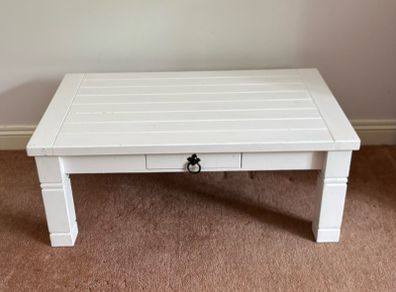 White solid wood coffee table