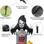 7 Feet Halloween Inflatable Grave Scene Skeleton Ghost with Tombstone and Pumpkin LED Lights Decor Outdoor Indoor Holiday Decorations Blow up Yard Decor Giant Lawn Inflatables Home Family Image 3