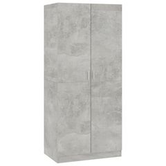 Wardrobe Concrete Grey 80x52x180 cm Chipboard