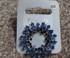 Pulse blue navy brooch Christmas gift