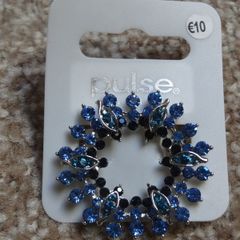 Pulse blue navy brooch Christmas gift