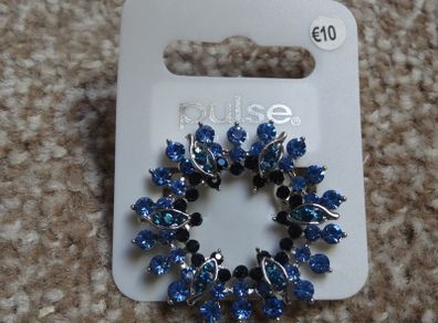 Pulse blue navy brooch Christmas gift