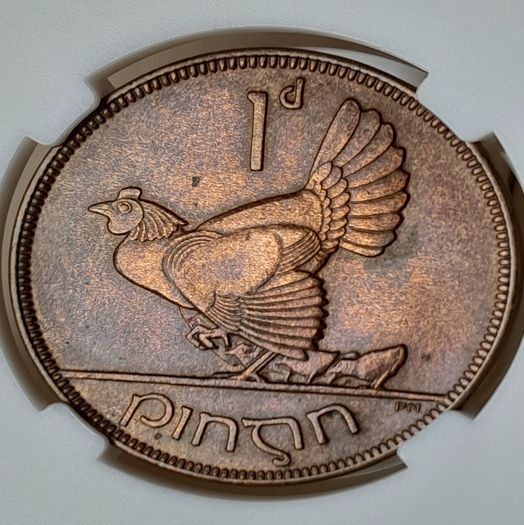 1928 Ireland 1d penny Prooflike High grade Unc coin standard post included using An post digital stamp 2.85 Read description
