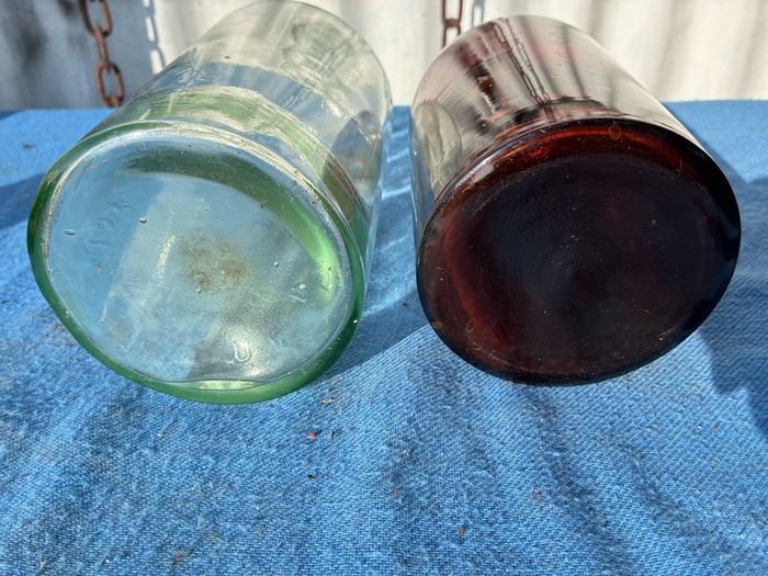 2 19th century chemists bottles