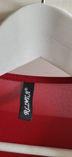 RLINEA red embellished zip layered top Sz L (Fit 12-14K)