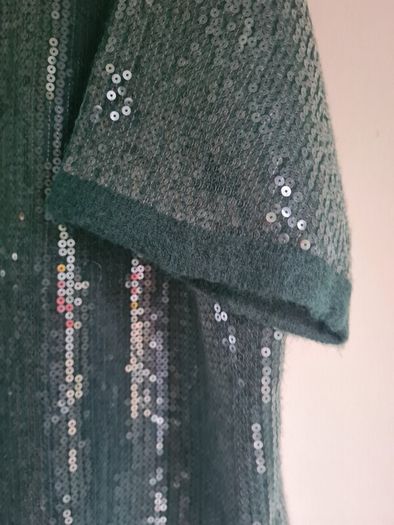 Womens Rd Williams Emerald Green Sequin Short Sleeve Jumper Sweater Size Uk 20-22  Eu 48-50 Brand New Bnwt