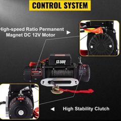 Electric Winch 13500 LBS/ 6123KG 12V 27M/92FT Synthetic Tow Rope