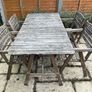Garden table and chairs. Wooden set from ikea with 4 arm chairs and one table Image 2