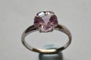 925 Sterling Silver Pink Heart Stone Ring