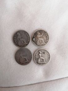 Group United Kingdom Silver 4 Pence Coins