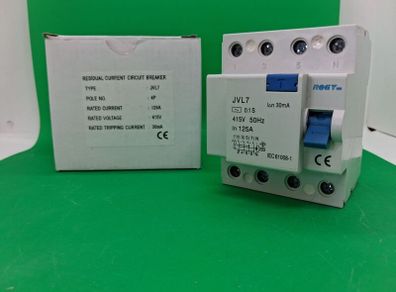 Postage - Circuit Breaker 125A 30mA 4P 230v - 415v