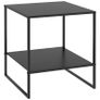 Industrial Design Side Table Coffee Table Bedside Table, 1 Shelf, Black Image 4