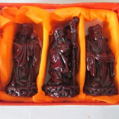 Chinese Feng Shui Three Wise Men Figurines Resin Statues for Prosperity & Luck