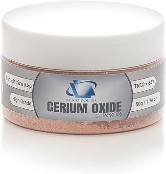 Glass Polish 90006 Cerium Oxide High Grade Glass Polishing Powder - TREO 85% - 3.5 microns - 50 Grams