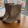 Cream leather effect M&S ankle boots. Image 3
