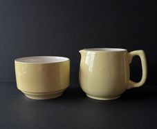 Vintage Carrigaline Yellow Sugar Bowl and Milk Jug