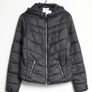 Black Hooded Multi-Zipped Puffer Jacket by Bershka Size L Image 2