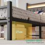 3FT Single Bed Frame, Metal Platform Upholstered Bed frame with Headboard and USB Charging Station Image 3
