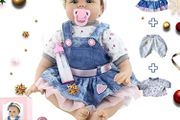 22inches Reborn Girls Baby Dolls Realistic Soft Silicone Newborn Doll Realistic Handmade Doll Children Babies Kids Toys