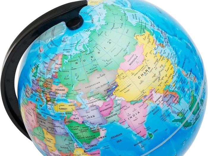 20cm World Globe Political Map - Educational Geographic Globe - Self Assembled School Globe