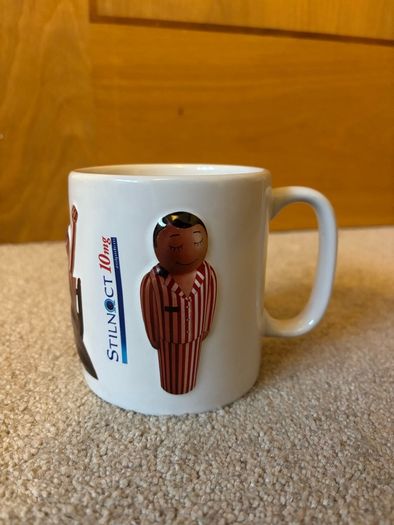 Vintage Stilnoct Zolpidem Pharma Mug 3D Embossed Sleep Medicine Advertising Promo