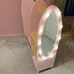 Dimples Wooden Dress-Up Rack with Light-Up Mirror