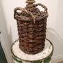 Antique Wicker Stoneware Whisky Bottle Image 2